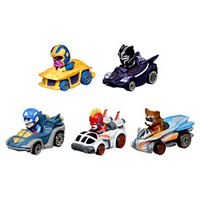 hot-wheels-set-of-five-metallic-cars-with-marvel-characters-as-pilots