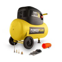 powerplus-compresor-aire-sin-aceite-1100w-24l-6-piezas