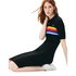 Lacoste Live Mid Length Ribbed Rainbow Print Short Dress