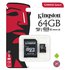 Kingston Canvas Select Micro SD Class 10 64GB+SD Sovitin Muisti Kortti