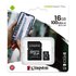 Kingston Canvas Select Plus Micro SD Class 10 16GB+SD Adapter Minne Kort