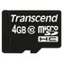 Transcend Micro SDHC 4GB Class 10+SD-Adaptateur Mémoire Carte