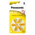 Panasonic PR 10 Zinc Air 6 Pièces Piles