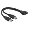 Delock USB 3.0 til 2xUSB 3.0-kabel 25 cm