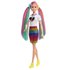 Barbie Rainbow Hair Blonde With Cheetah Skirt And Fashion Accessories And Toy Hair
