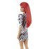 Barbie Redhead With Printed Dress Maxi Earrings And Accessories