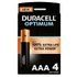 Duracell Optimun AA LR06 Alkaline Batteries 4 Units