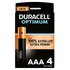 Duracell Optimun AAA LR03 Alkaline Batteries 4 Units