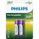 Philips Rechargeable Batteries R-6 Pack 2 2600Mah