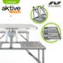 Aktive Folding Camping Table With Benches 139x82x67 cm