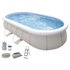 Avenli Piscines Tubulaires Frame Oval Pool Set 800Gal Filter Pump+Filter+Ladder+Ground cloth and Cover