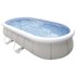 Avenli Piscines Tubulaires Frame Oval Pool Set 800Gal Filter Pump+Filter+Ladder+Ground cloth and Cover