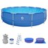 Avenli Piscines Tubulaires Frame Round Pool Set 800Gal Filter Pump+Filter+Ladder+Ground Cloth and Cover