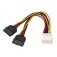 Nanocable Cable intern d´alimentació Molex 2X Sata 0.30 M 5.25 A
