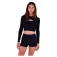 Hurley Max Solid Rib Cropped Cross Yoke Langarm-Rash guard