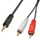 Lindy 2xPhono Jack 3.5-kabel 1 m