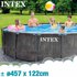 Intex Rund Stålramme Over Bakken Basseng Greywood Prism Premium Ø 457x122 cm