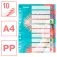 Esselte Intercalaires Colour´Breeze PP A4 6 onglets multiperforés