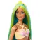 Barbie Sereia com cabelo verde e cauda rígida boneca