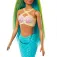 Barbie Sereia com cabelo verde e cauda rígida boneca