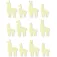 4m Glow Lama Aufkleber
