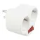 Onlex 2-socket adapter ground tom with retractable switch