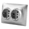 Onlex Double recessed schuko socket universal 16A