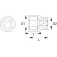 Bahco 1/4´´ hexagonal socket 8 mm