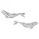 Dive silver Small Pilot Whale kolczyki