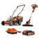 Powerplus Elektrisk gressklipper og gresstrimmer 2.0Ah