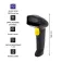 Qoltec 50853 Laser 1D 2D Black Barcode Scanner
