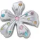 Jibbitz Charm Silver Meta Gem Flower